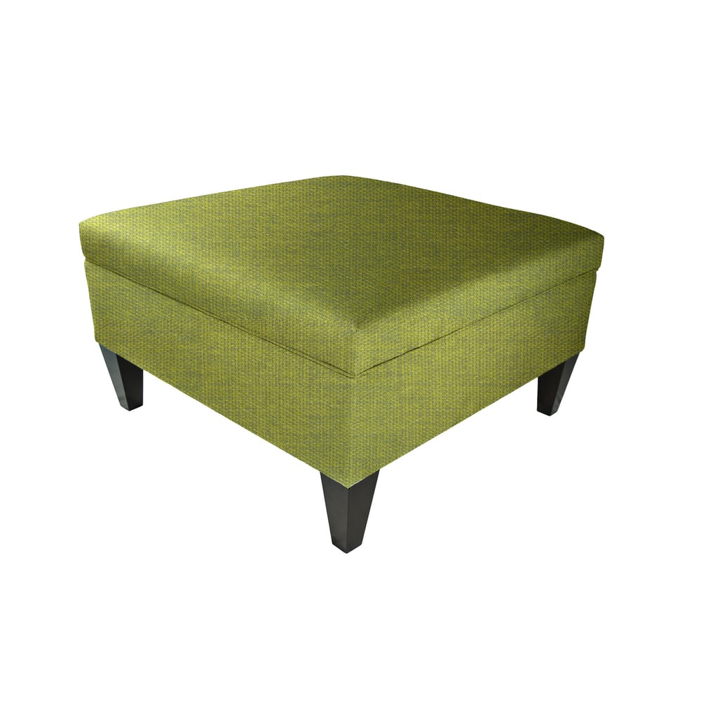 MJL Furniture Solid-colored Fabric Organizational Storage Ottoman