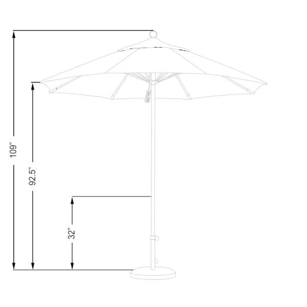 Riviera 9ft Push Lift Fiberglass Round Umbrella by Havenside Home, Base Not Included