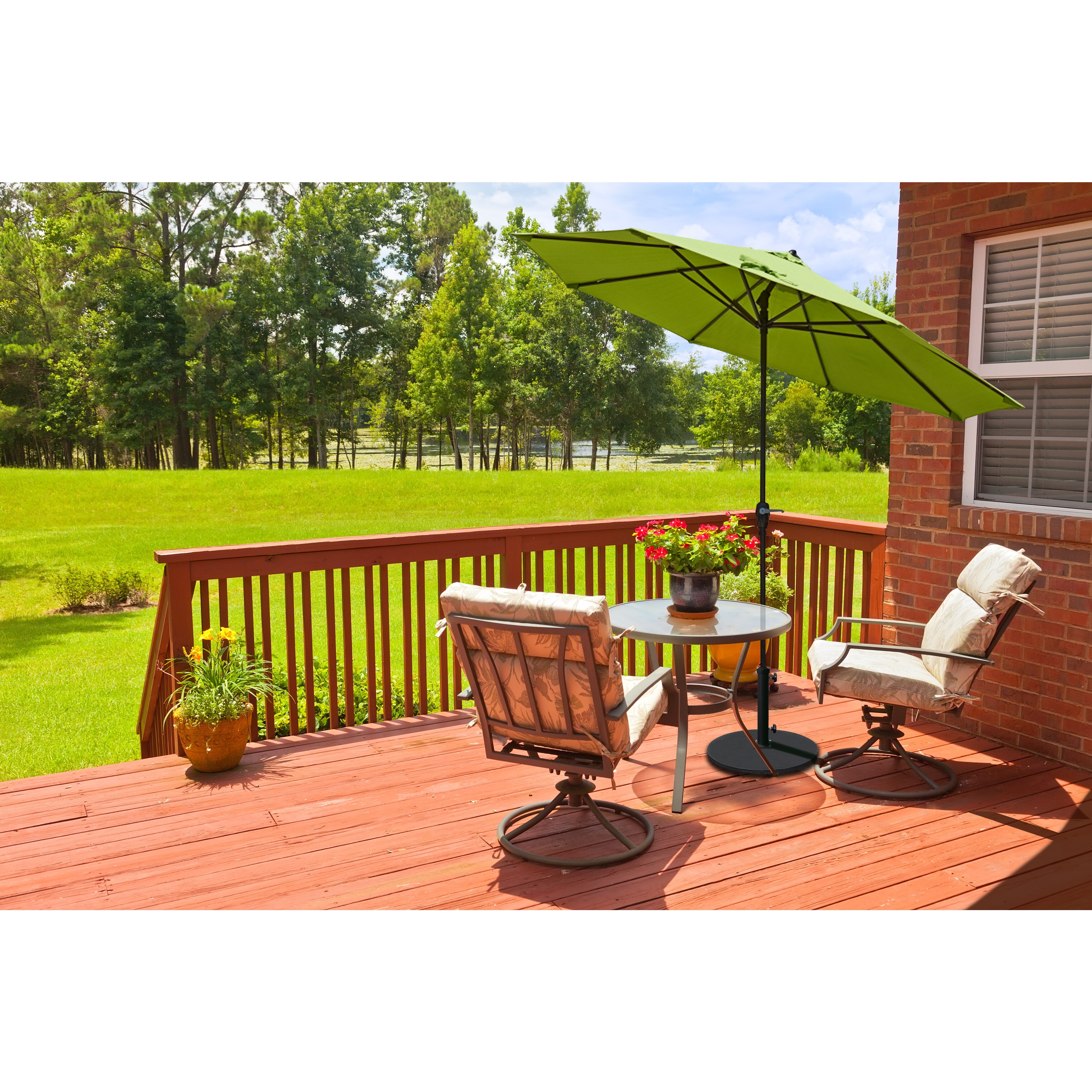 Shop North Bend 9 Foot Crank Open Auto Tilt Bronze Umbrella By Havenside Home Base Not Included Overstock 11976151