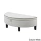preview thumbnail 2 of 21, Chic Home Jacqueline Linen Half Moon Storage Ottoman Cream