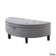 preview thumbnail 4 of 21, Chic Home Jacqueline Linen Half Moon Storage Ottoman Grey