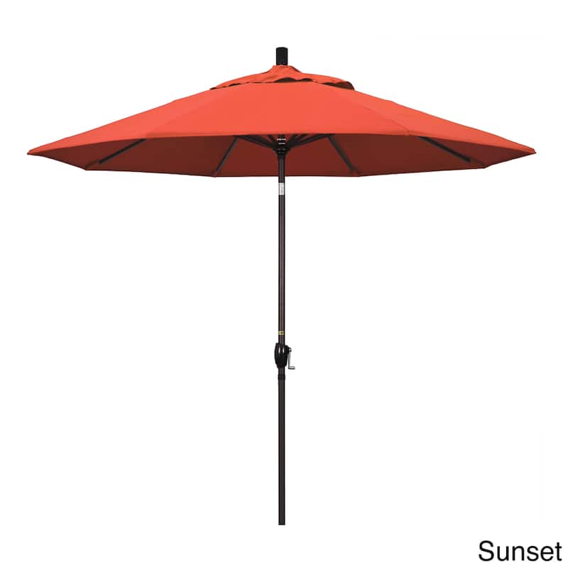 Pompano 9ft Crank Lift Push Button Tilt Round Patio Umbrella by Havenside Home, Base Not Included - Sunset