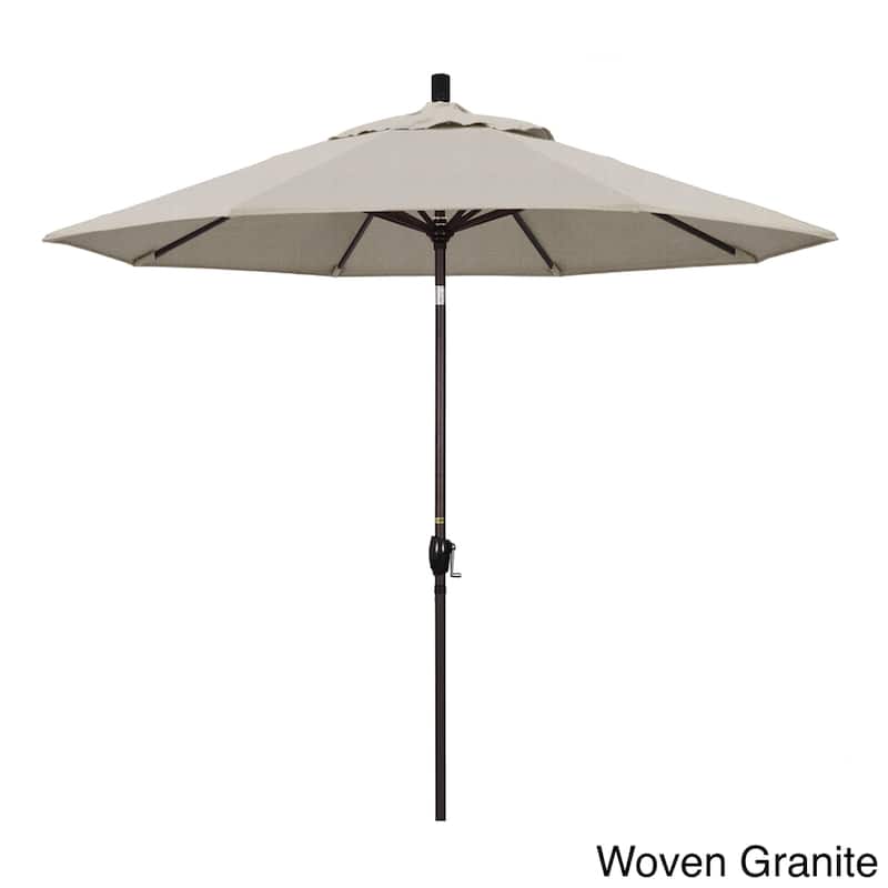 Pompano 9ft Crank Lift Push Button Tilt Round Patio Umbrella by Havenside Home, Base Not Included - Woven Granite