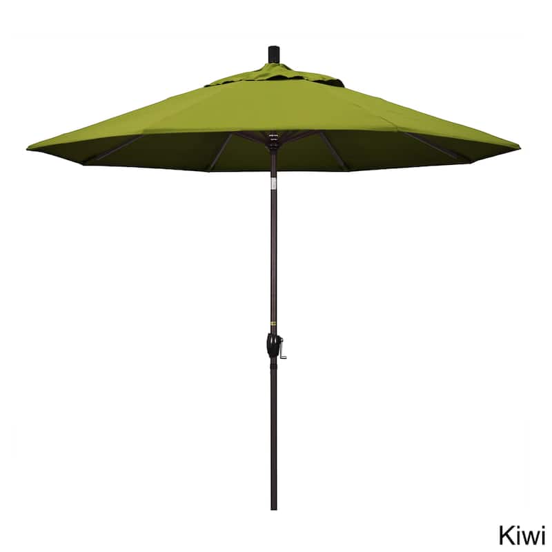 Pompano 9ft Crank Lift Push Button Tilt Round Patio Umbrella by Havenside Home, Base Not Included - Kiwi