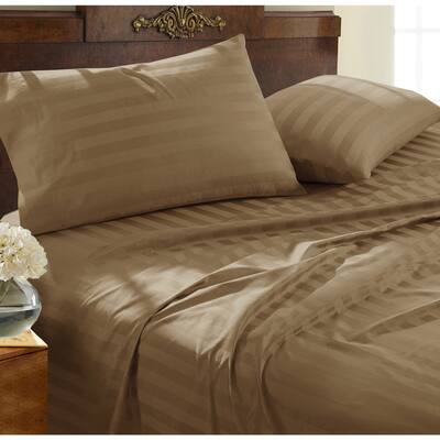 500-thread-count 100-percent Supima Damask Stripe 4-piece Sheet Set