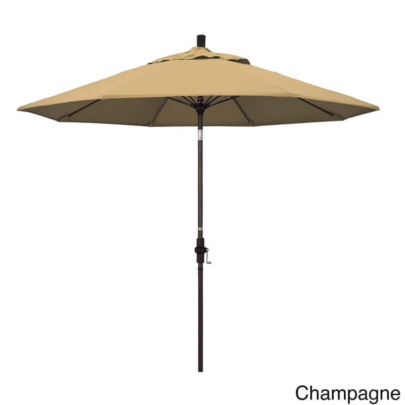 California Umbrella 7.5' Rd. Aluminum/Fiberglass Rib Market Umb, Deluxe Crank Lift/Collar Tilt, Bronze Finish, Olefin Fabric - Champagne