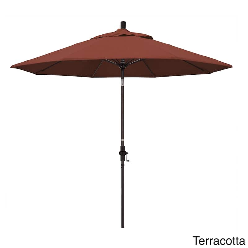 California Umbrella 7.5' Rd. Aluminum/Fiberglass Rib Market Umb, Deluxe Crank Lift/Collar Tilt, Bronze Finish, Olefin Fabric
