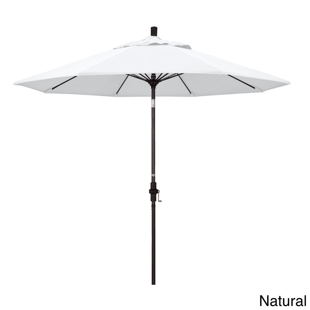 California Umbrella 7.5' Rd. Aluminum/Fiberglass Rib Market Umb, Deluxe Crank Lift/Collar Tilt, Bronze Finish, Olefin Fabric