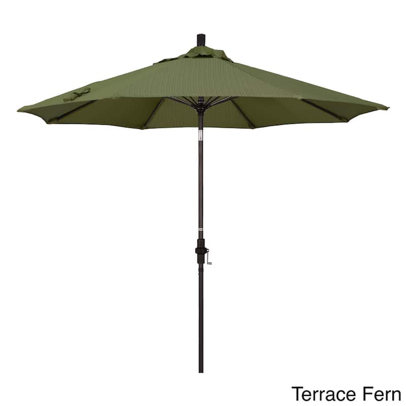 California Umbrella 7.5' Rd. Aluminum/Fiberglass Rib Market Umb, Deluxe Crank Lift/Collar Tilt, Bronze Finish, Olefin Fabric