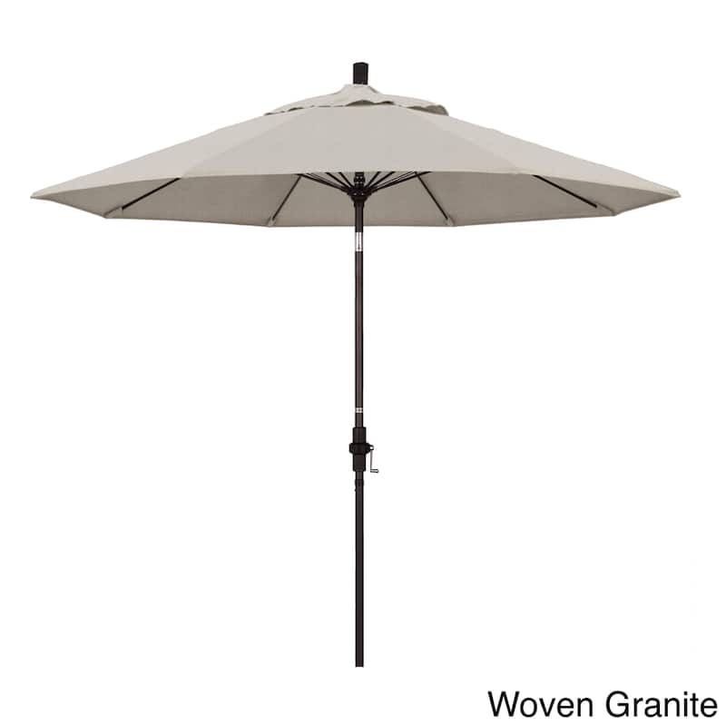 California Umbrella 7.5' Rd. Aluminum/Fiberglass Rib Market Umb, Deluxe Crank Lift/Collar Tilt, Bronze Finish, Olefin Fabric - Woven Granite