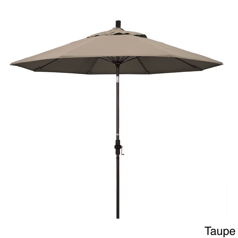 California Umbrella 7.5' Rd. Aluminum/Fiberglass Rib Patio Umb, Deluxe Crank Lift/Collar Tilt, Bronze Finish, Pacifica Fabric - Taupe