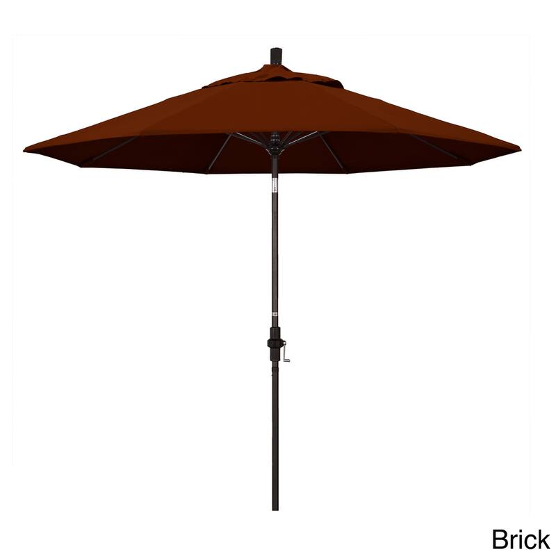 California Umbrella 7.5' Rd. Aluminum/Fiberglass Rib Patio Umb, Deluxe Crank Lift/Collar Tilt, Bronze Finish, Pacifica Fabric - Brick