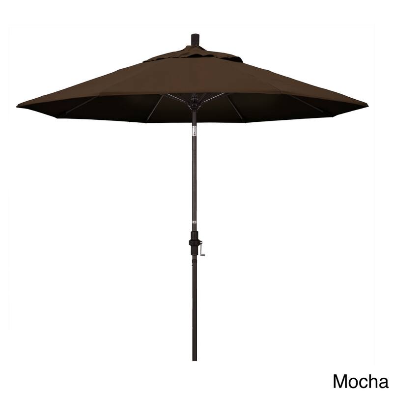California Umbrella 7.5' Rd. Aluminum/Fiberglass Rib Patio Umb, Deluxe Crank Lift/Collar Tilt, Bronze Finish, Pacifica Fabric - Mocha