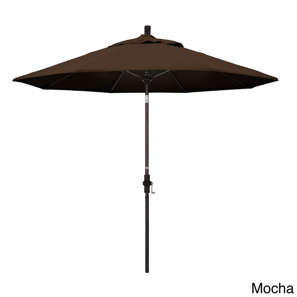 California Umbrella 7.5' Rd. Aluminum/Fiberglass Rib Patio Umb, Deluxe Crank Lift/Collar Tilt, Bronze Finish, Pacifica Fabric