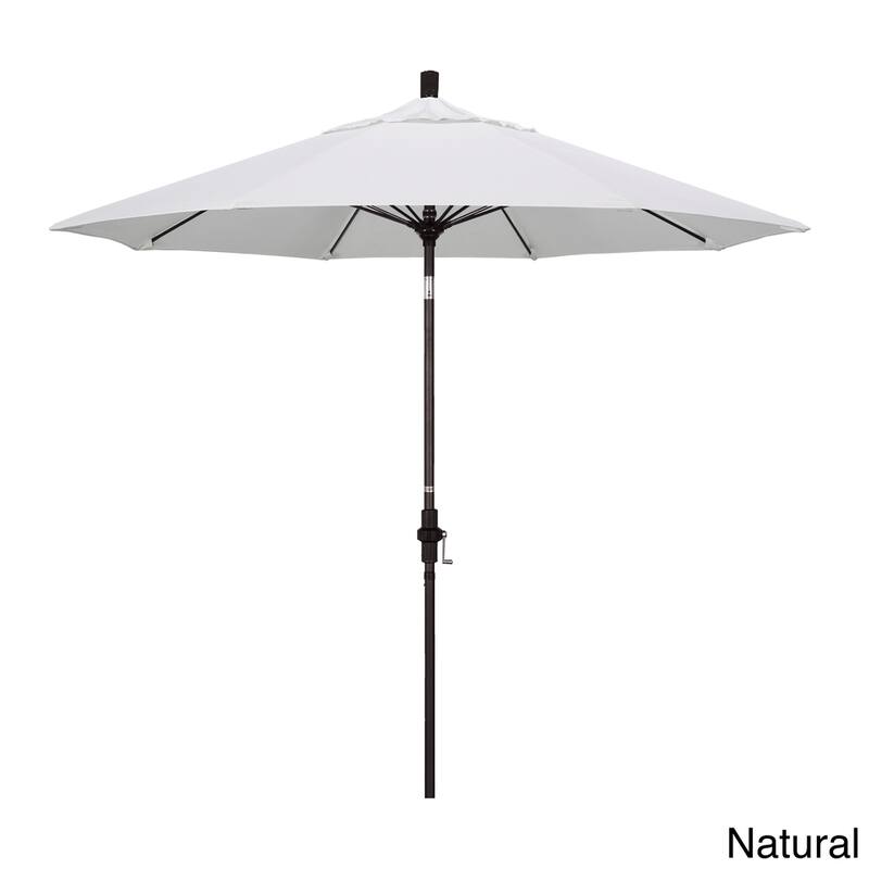 California Umbrella 7.5' Rd. Aluminum/Fiberglass Rib Patio Umb, Deluxe Crank Lift/Collar Tilt, Bronze Finish, Pacifica Fabric - Natural