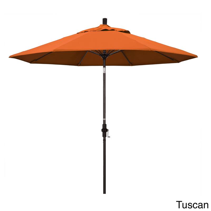 California Umbrella 7.5' Rd. Aluminum/Fiberglass Rib Patio Umb, Deluxe Crank Lift/Collar Tilt, Bronze Finish, Pacifica Fabric