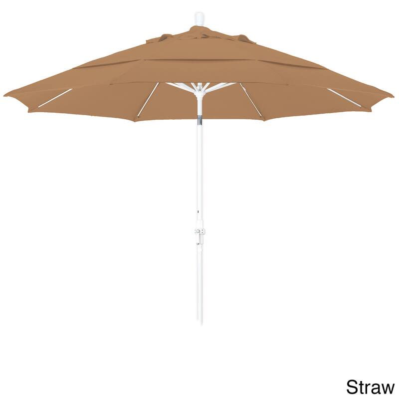 Perry 11ft Round Crank Lift Collar Tilt Aluminum Patio Umbrella by Havenside Home, Base Not Included