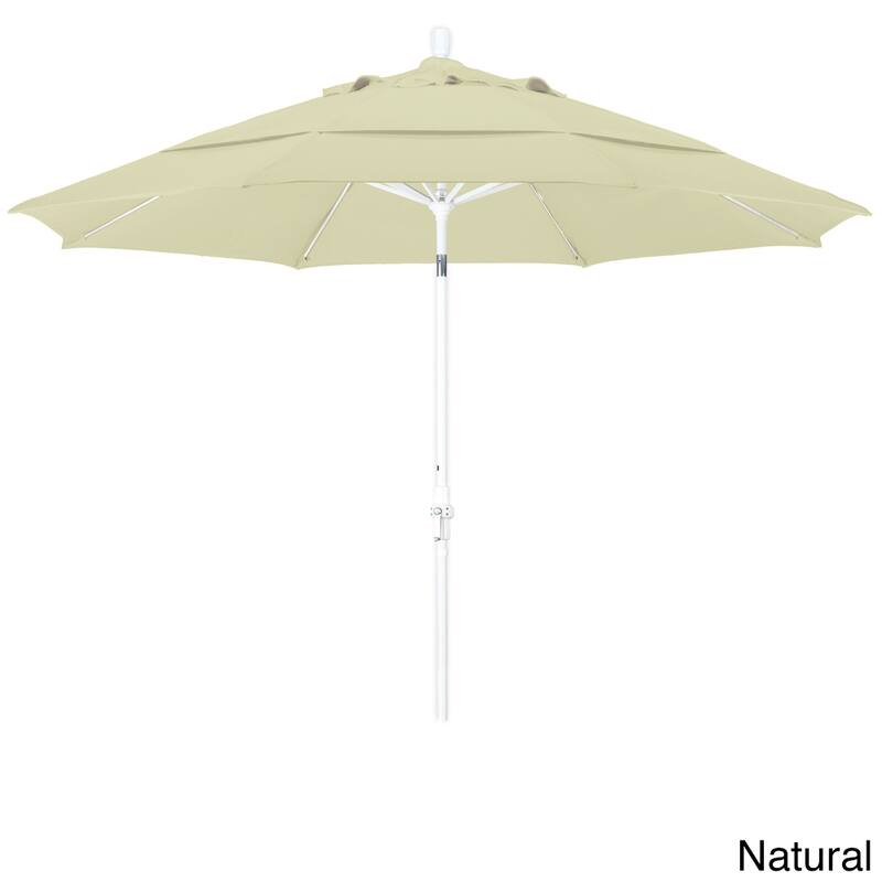 Perry 11ft Round Crank Lift Collar Tilt Aluminum Patio Umbrella by Havenside Home, Base Not Included