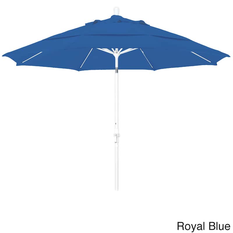 Perry 11ft Round Crank Lift Collar Tilt Aluminum Patio Umbrella by Havenside Home, Base Not Included