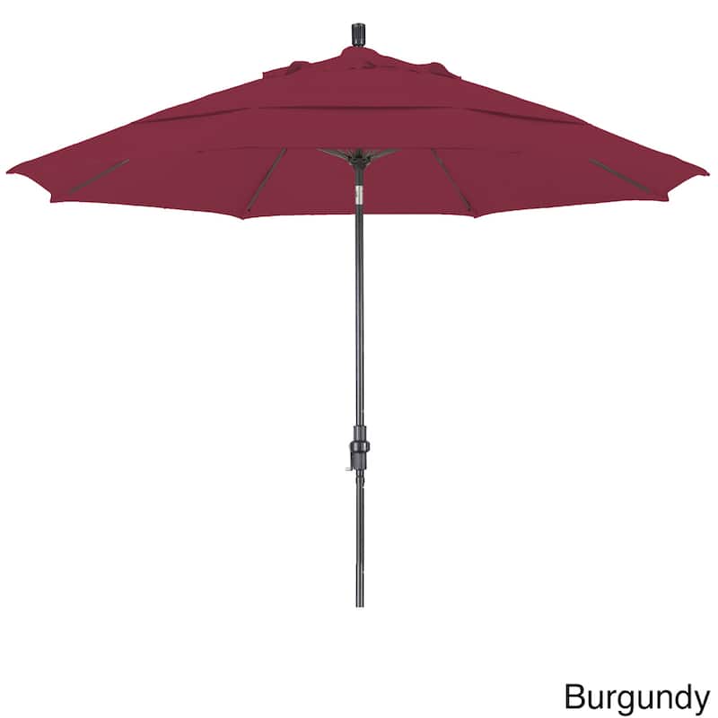 California Umbrella 11' Rd. Alum/Fiberglass Rib Market Umb,Crank Lift/Collar Tilt, Dbl Wind Vent, Bronze Finish, Pacifica Fabric