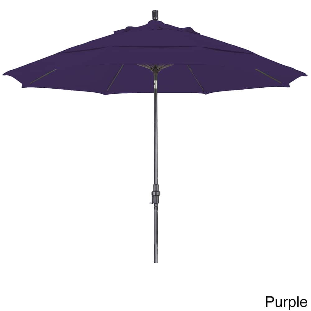 California Umbrella 11' Rd. Alum/Fiberglass Rib Market Umb,Crank Lift/Collar Tilt, Dbl Wind Vent, Bronze Finish, Pacifica Fabric