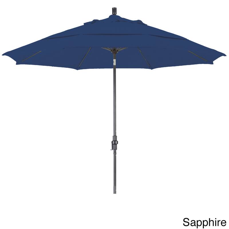 California Umbrella 11' Rd. Alum/Fiberglass Rib Market Umb,Crank Lift/Collar Tilt, Dbl Wind Vent, Bronze Finish, Pacifica Fabric