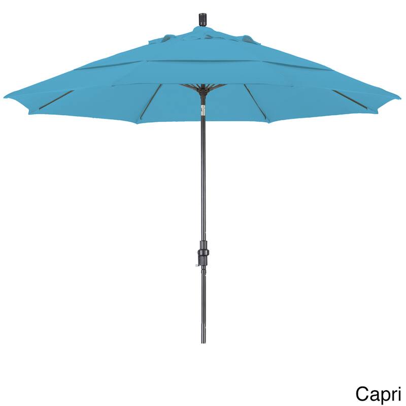 California Umbrella 11' Rd. Alum/Fiberglass Rib Market Umb,Crank Lift/Collar Tilt, Dbl Wind Vent, Bronze Finish, Pacifica Fabric