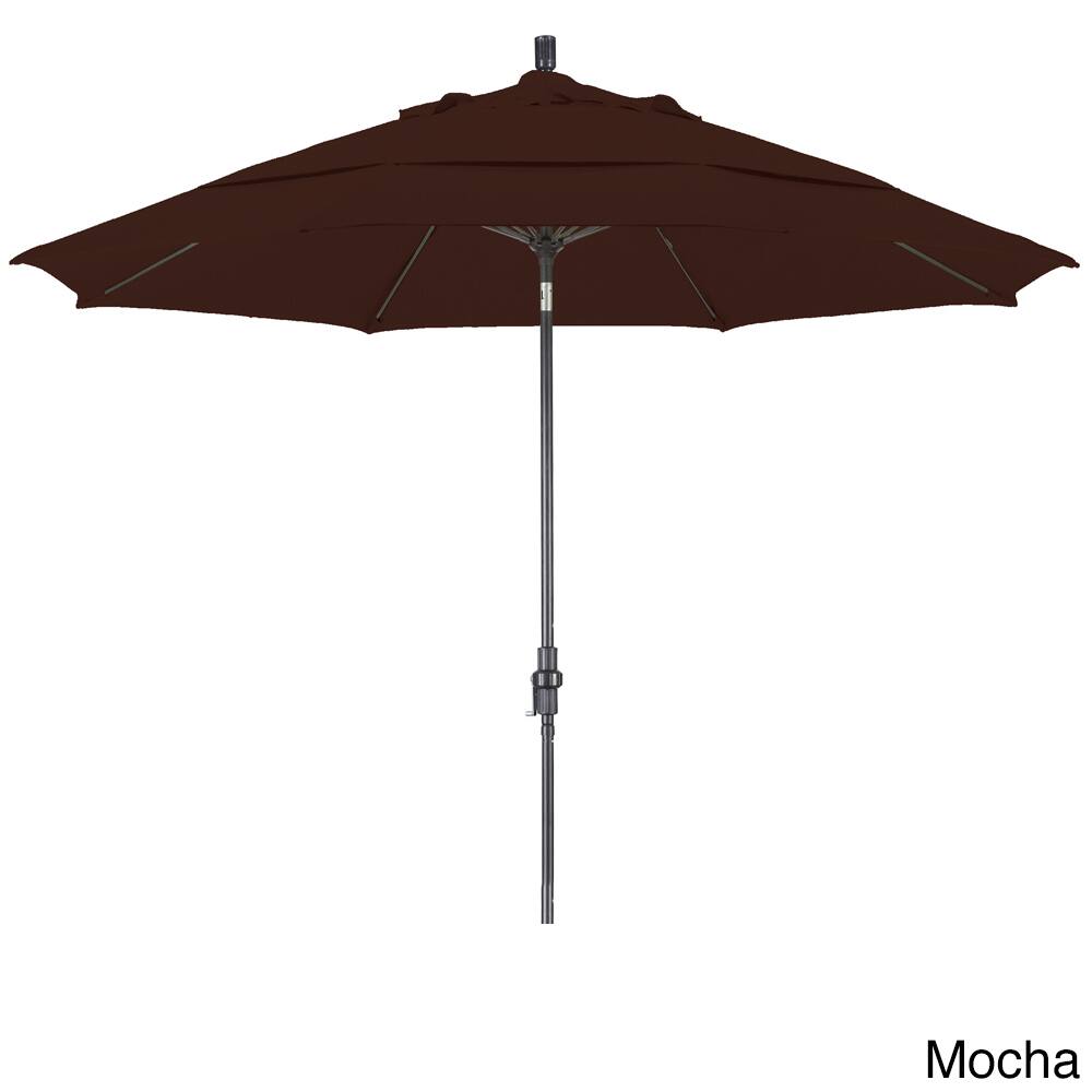 California Umbrella 11' Rd. Alum/Fiberglass Rib Market Umb,Crank Lift/Collar Tilt, Dbl Wind Vent, Bronze Finish, Pacifica Fabric