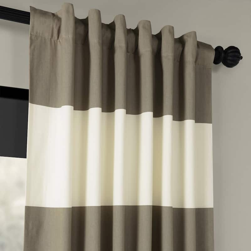 Exclusive Fabrics Metro Contemporary Cabana Cotton Horizontal Stripe 84-inch Curtain (1 Panel)