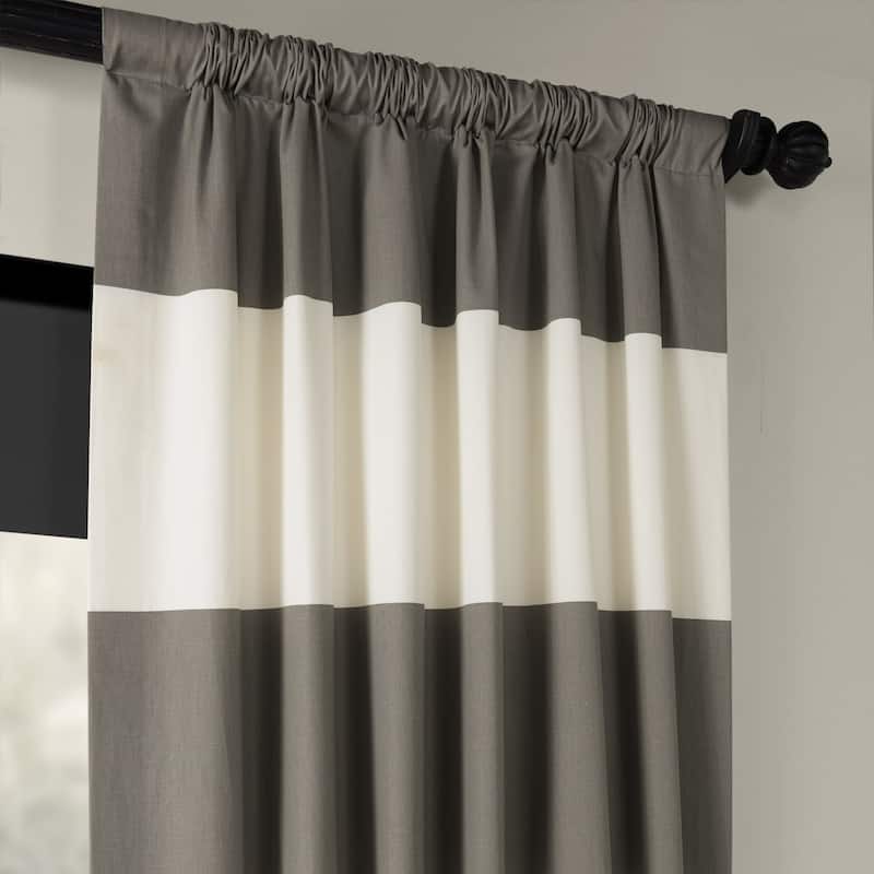 Exclusive Fabrics Metro Contemporary Cabana Cotton Horizontal Stripe 84-inch Curtain (1 Panel)