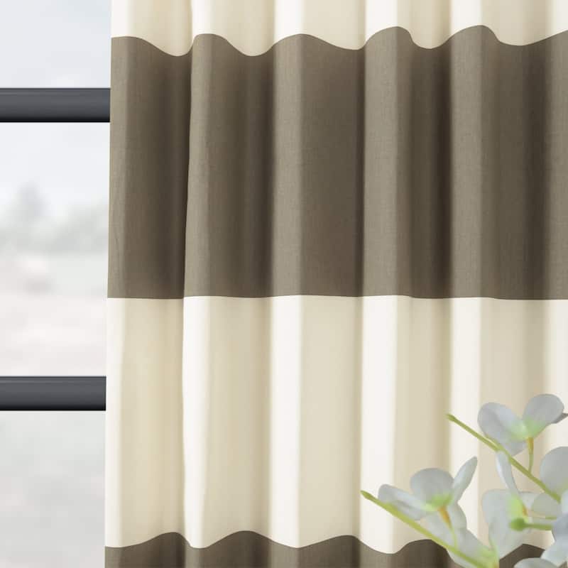 Exclusive Fabrics Metro Contemporary Cabana Cotton Horizontal Stripe 84-inch Curtain (1 Panel)