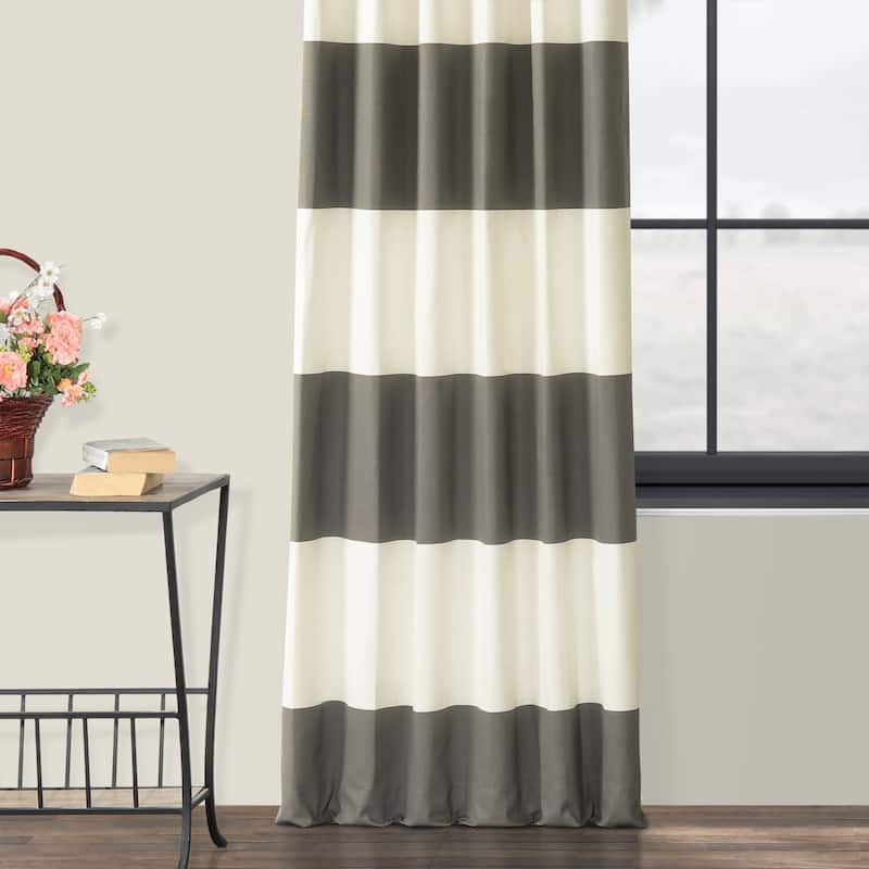 Exclusive Fabrics Metro Contemporary Cabana Cotton Horizontal Stripe 84-inch Curtain (1 Panel)