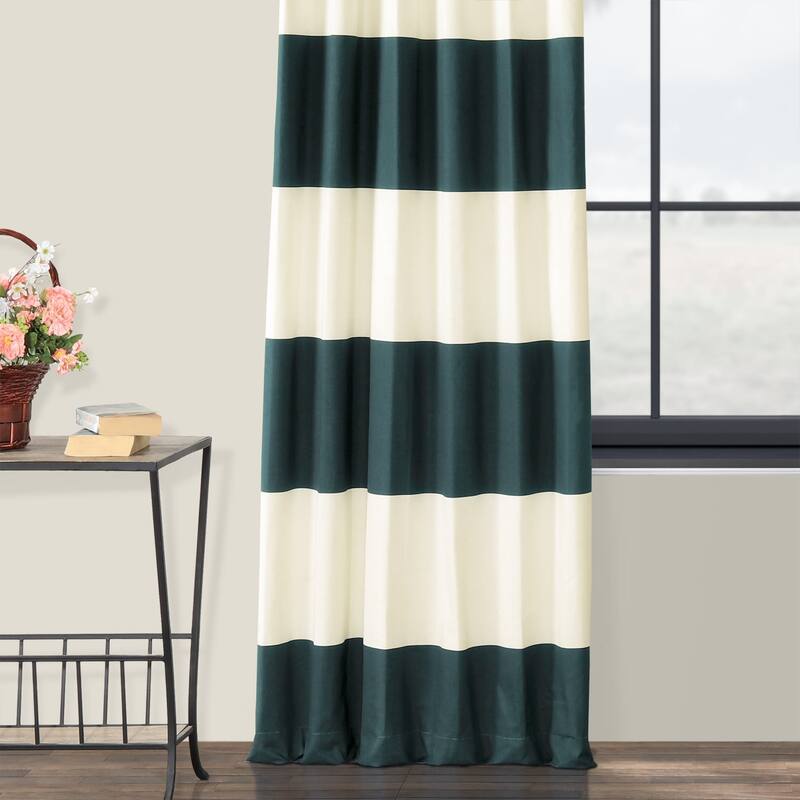 Exclusive Fabrics Metro Contemporary Cabana Cotton Horizontal Stripe 96-inch Curtain (1 Panel)
