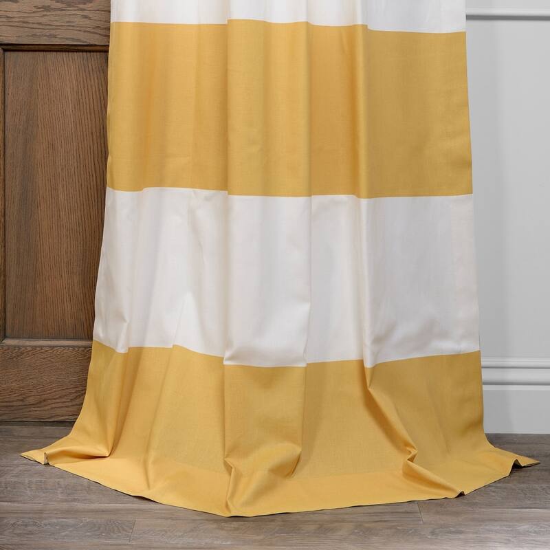 Exclusive Fabrics Metro Contemporary Cabana Cotton Horizontal Stripe 96-inch Curtain (1 Panel)