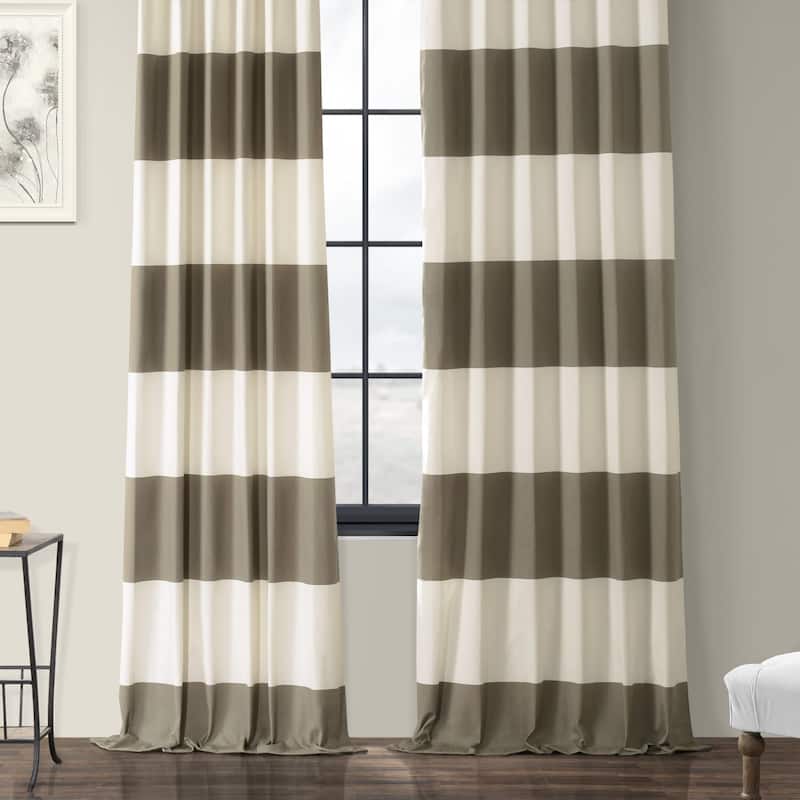 Exclusive Fabrics Metro Contemporary Cabana Cotton Horizontal Stripe 108-inch Curtain (1 Panel)