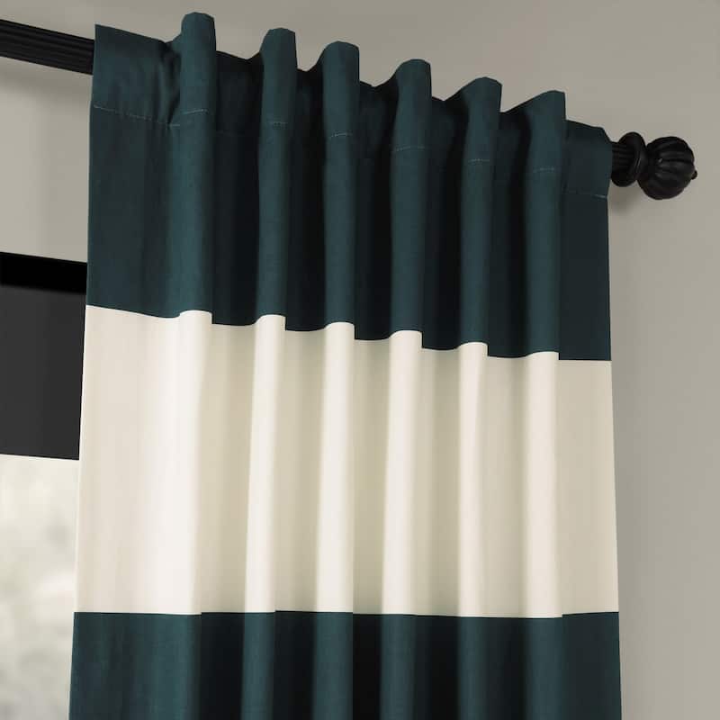 Exclusive Fabrics Metro Contemporary Cabana Cotton Horizontal Stripe 108-inch Curtain (1 Panel)