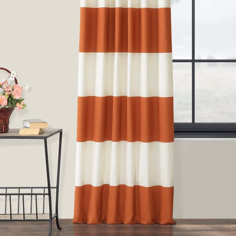 Exclusive Fabrics Metro Contemporary Cabana Cotton Horizontal Stripe 108-inch Curtain (1 Panel)