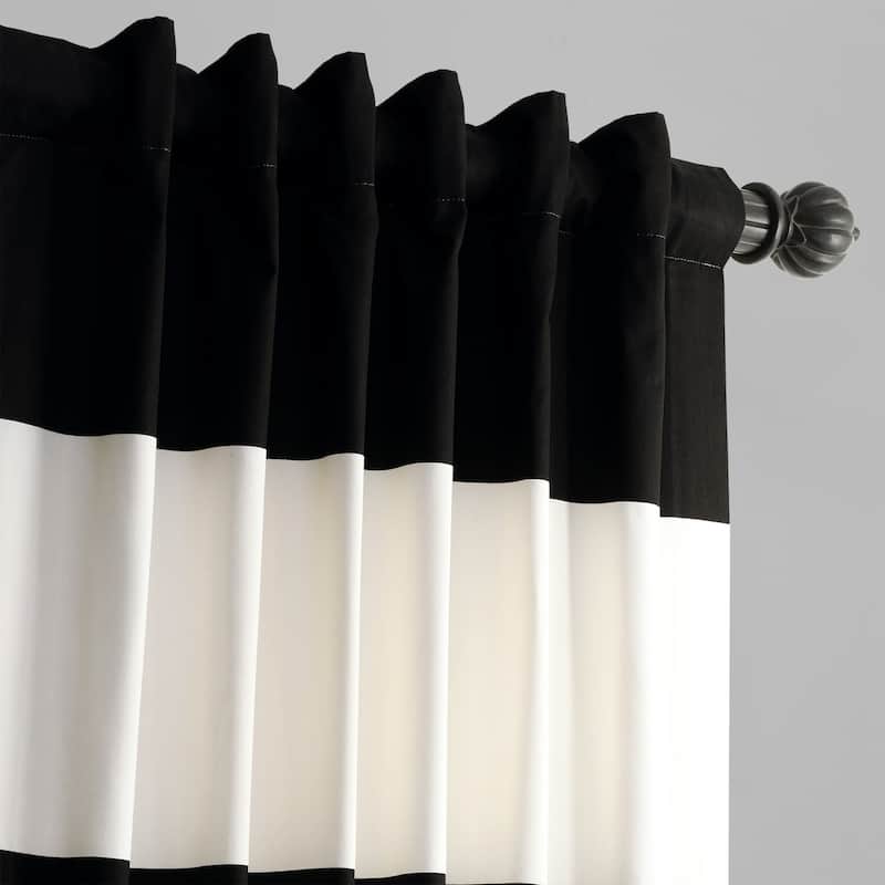 Exclusive Fabrics Metro Contemporary Cabana Cotton Horizontal Stripe 108-inch Curtain (1 Panel)