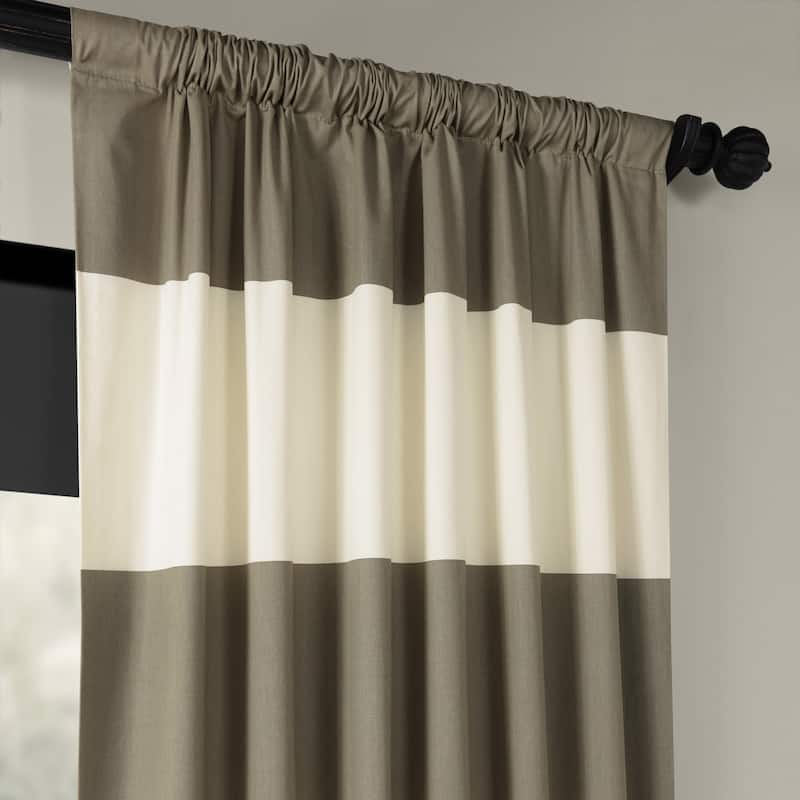 Exclusive Fabrics Metro Contemporary Cabana Cotton Horizontal Stripe 108-inch Curtain (1 Panel)