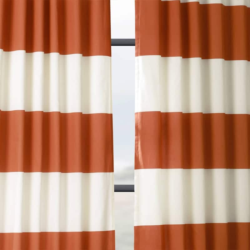Exclusive Fabrics Metro Contemporary Cabana Cotton Horizontal Stripe 108-inch Curtain (1 Panel)
