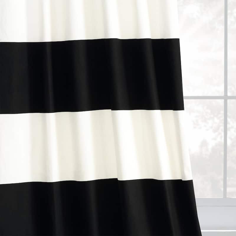 Exclusive Fabrics Metro Contemporary Cabana Cotton Horizontal Stripe 108-inch Curtain (1 Panel)