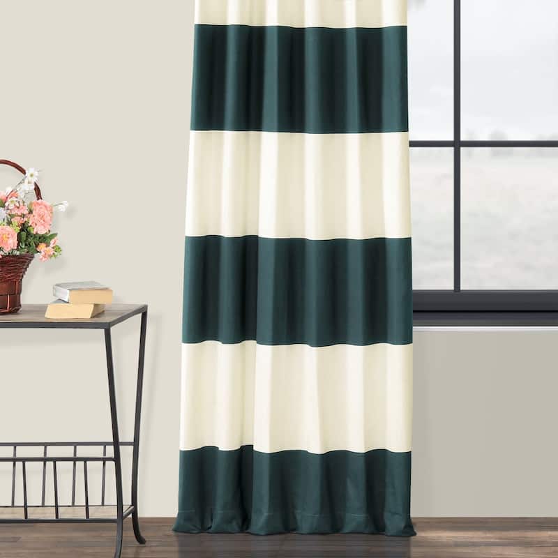 Exclusive Fabrics Metro Contemporary Cabana Cotton Horizontal Stripe 108-inch Curtain (1 Panel)