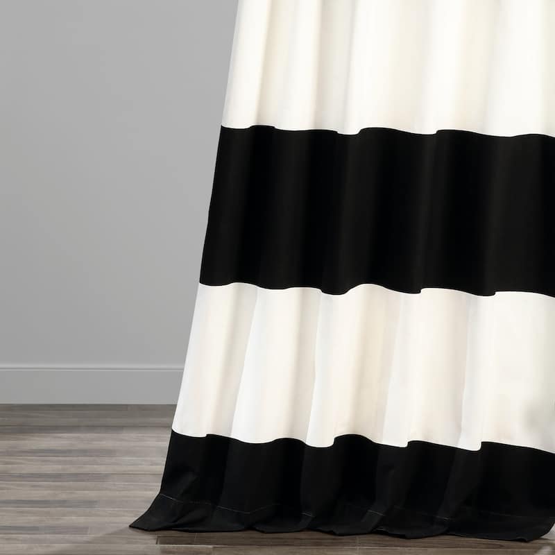 Exclusive Fabrics Metro Contemporary Cabana Cotton Horizontal Stripe 108-inch Curtain (1 Panel)