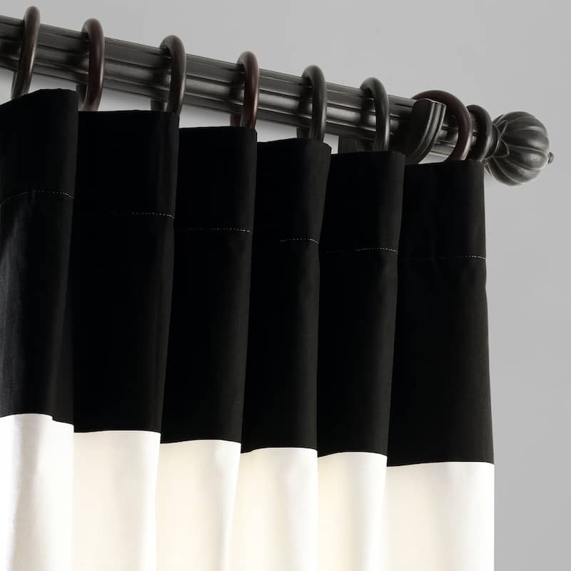 Exclusive Fabrics Metro Contemporary Cabana Cotton Horizontal Stripe 108-inch Curtain (1 Panel)