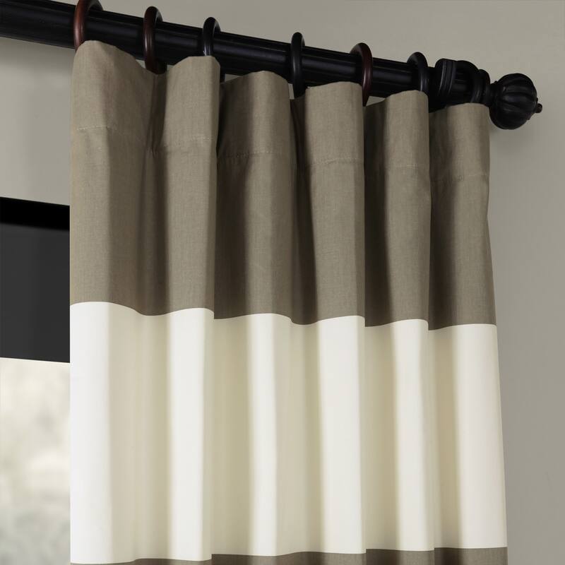 Exclusive Fabrics Metro Contemporary Cabana Cotton Horizontal Stripe 120-inch Curtain (1 Panel)