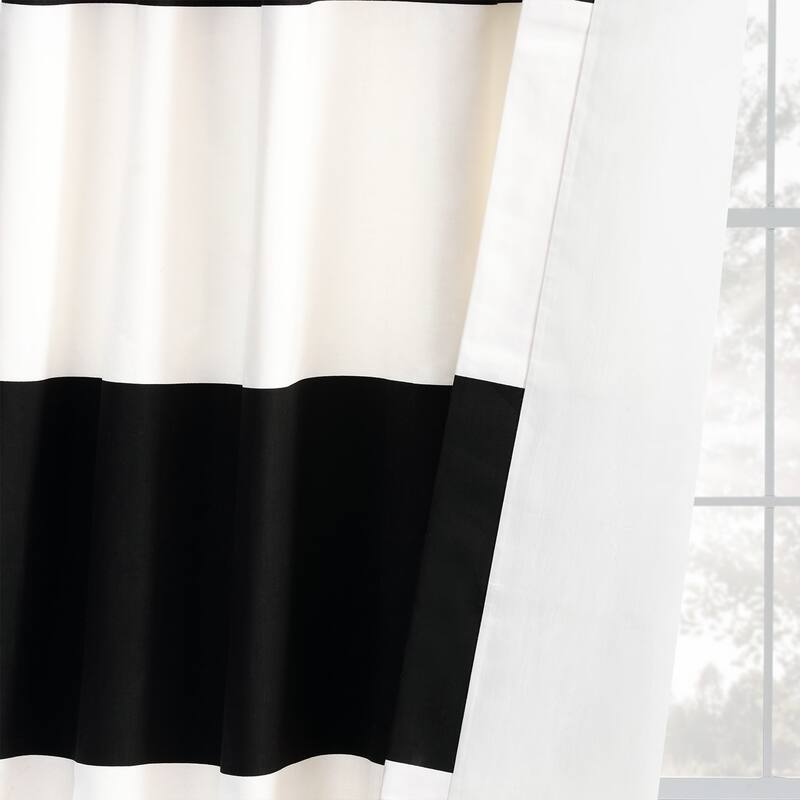 Exclusive Fabrics Metro Contemporary Cabana Cotton Horizontal Stripe 120-inch Curtain (1 Panel)