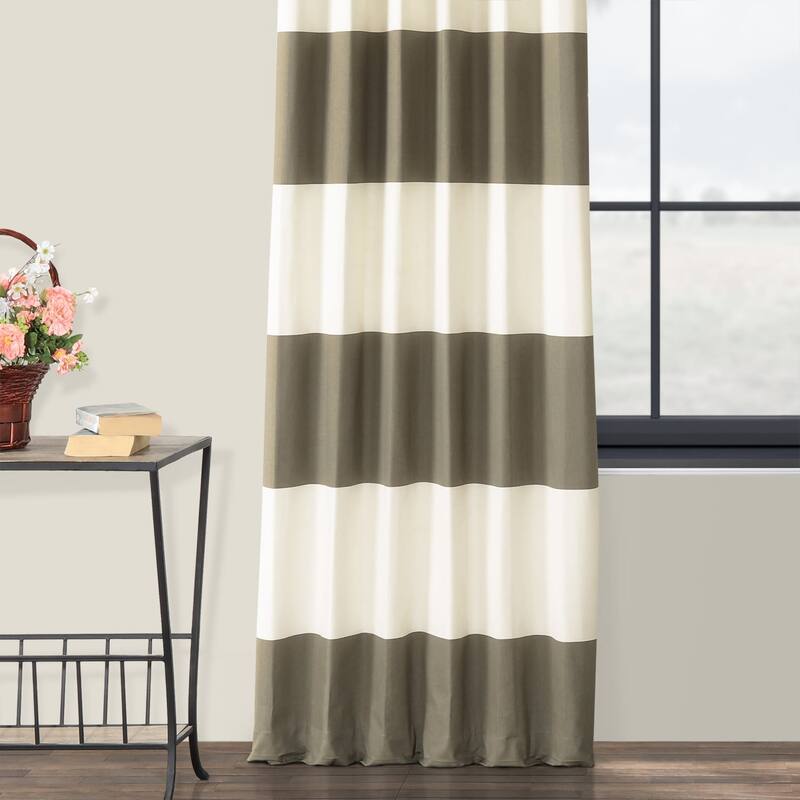 Exclusive Fabrics Metro Contemporary Cabana Cotton Horizontal Stripe 120-inch Curtain (1 Panel)