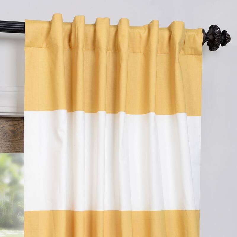 Exclusive Fabrics Metro Contemporary Cabana Cotton Horizontal Stripe 120-inch Curtain (1 Panel)