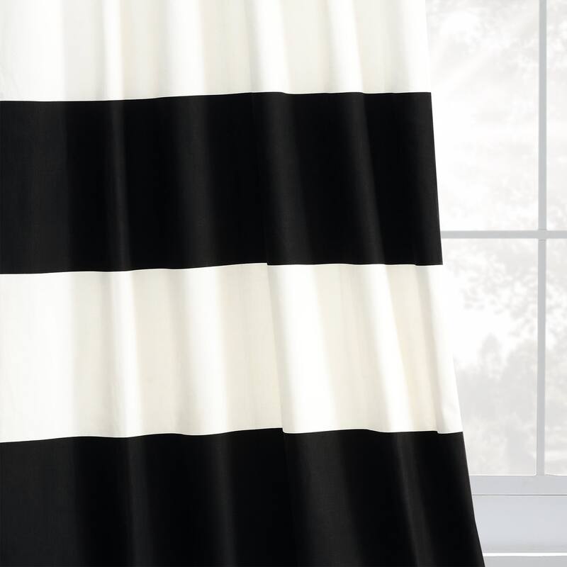 Exclusive Fabrics Metro Contemporary Cabana Cotton Horizontal Stripe 120-inch Curtain (1 Panel)