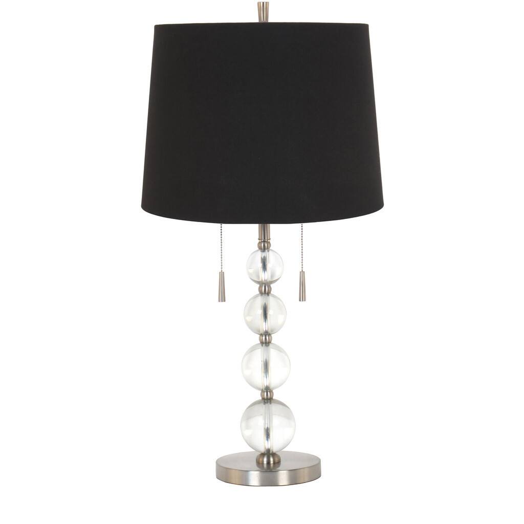 Glass/Iron 28-inch Stacked Ball Table Lamp With Twin Pull Chains